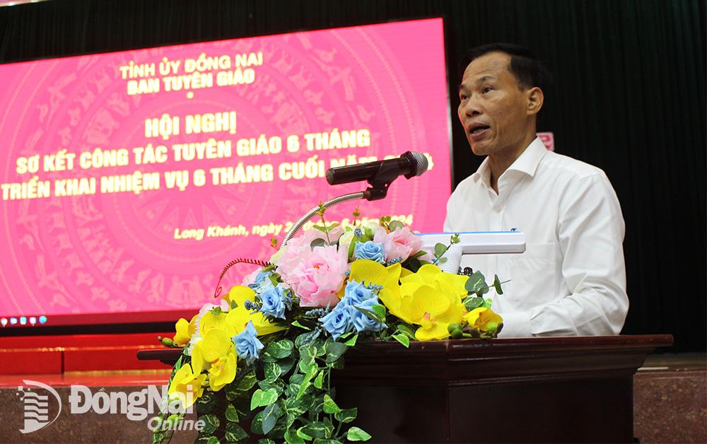Trưởng ban Tuyên giáo Tỉnh ủy Phạm Xuân Hà phát biểu kết luận hội nghị. Ảnh: H.Thảo