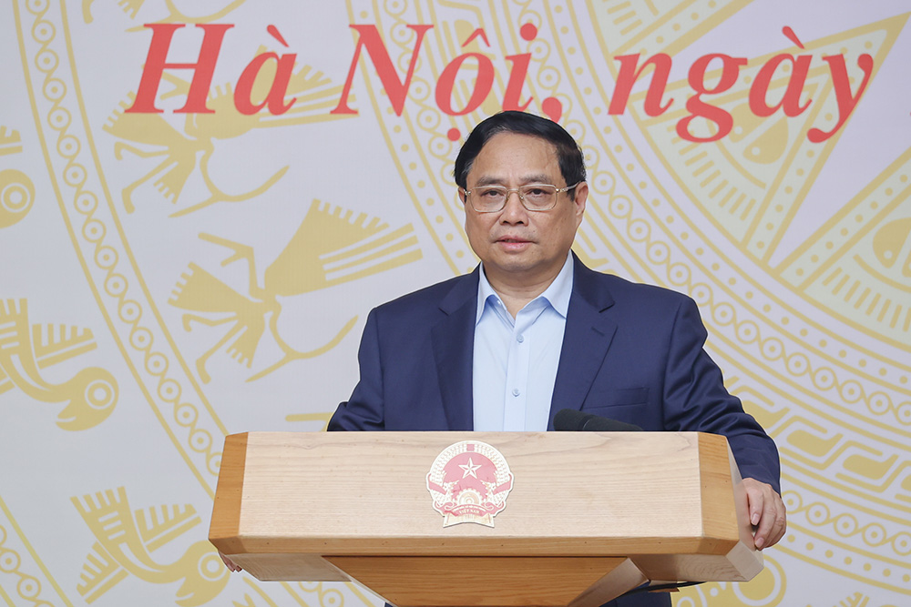 Thủ tướng Chính phủ Phạm Minh Chính phát biểu kết luận hội nghị. Ảnh: chinhphu.vn