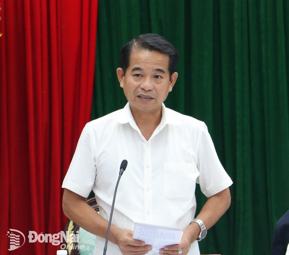 Chủ tịch HĐND tỉnh Thái Bảo phát biểu tại hội nghị. Ảnh: Phạm Tùng