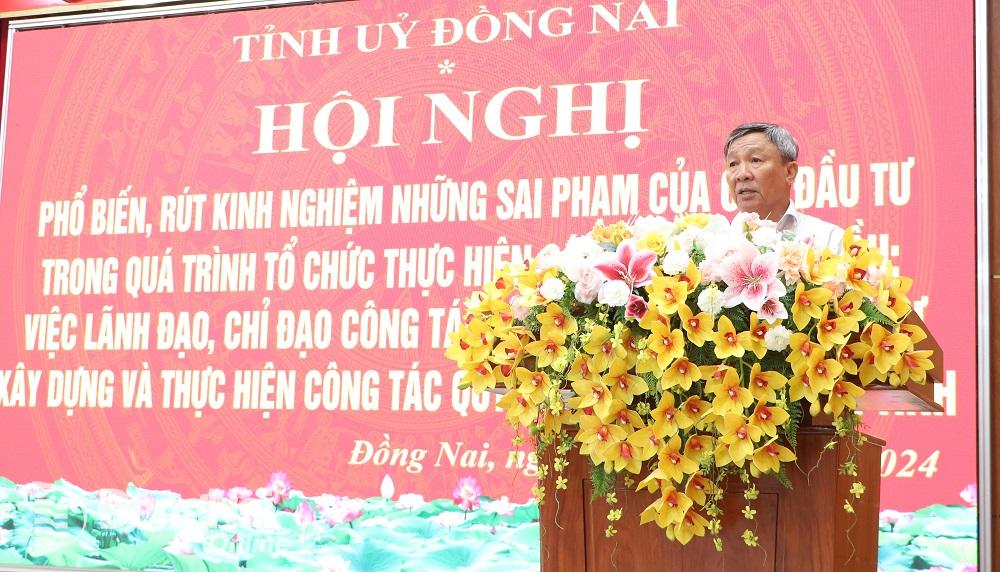 Phó bí thư Thường trực Tỉnh ủy Hồ Thanh Sơn phát biểu kết luận hội nghị. Ảnh: Phạm Tùng