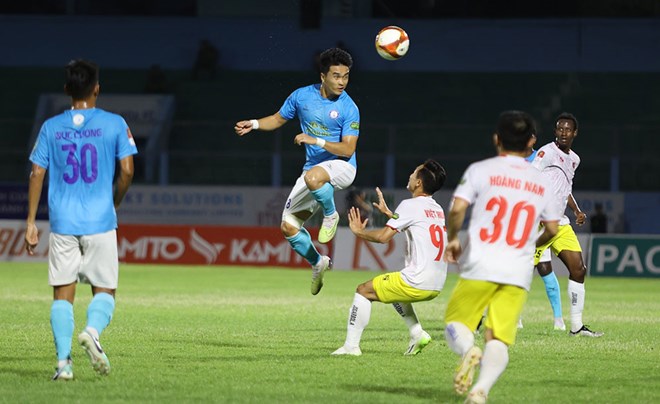 Khánh Hòa trong trận thua Hải Phòng ở vòng 17 V.League 2023-2024. Ảnh: VPF