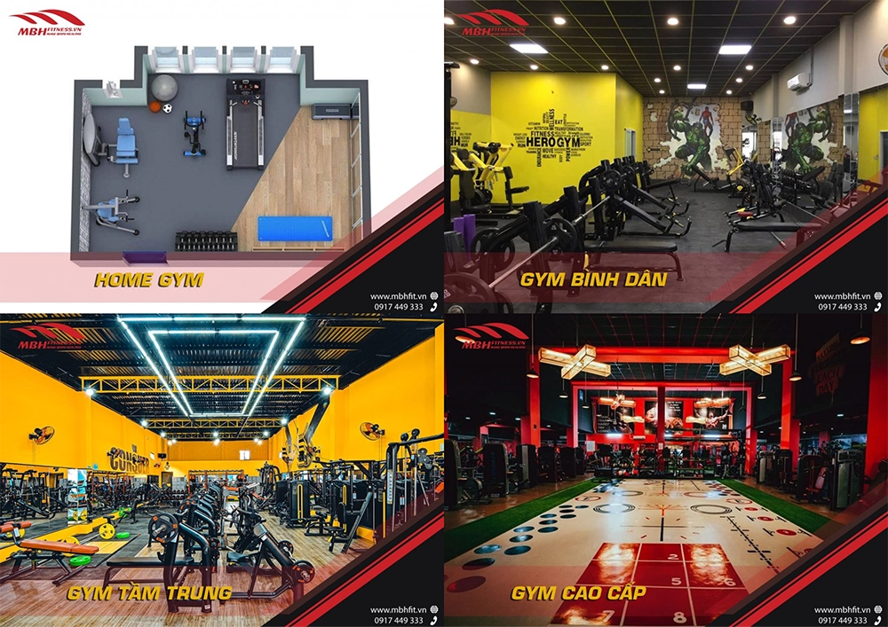 MBHFIT setup đa dạng các phân khúc phòng gym.