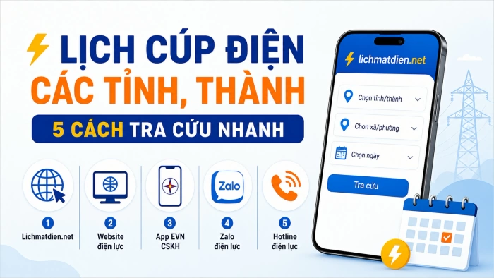 5 cách tra cứu Lịch cúp điện các tỉnh, thành sau sáp nhập: Nhanh, dễ thực hiện