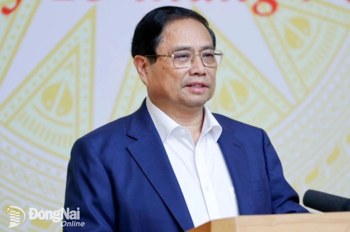 Thủ tướng Chính phủ Phạm Minh Chính kết luận hội nghị. Ảnh: VPCP