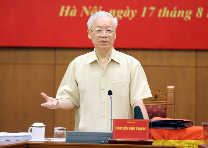 Tổng Bí thư Nguyễn Phú Trọng phát biểu tại phiên họp thứ 22 của Ban Chỉ đạo Trung ương về phòng, chống tham nhũng, tiêu cực.
