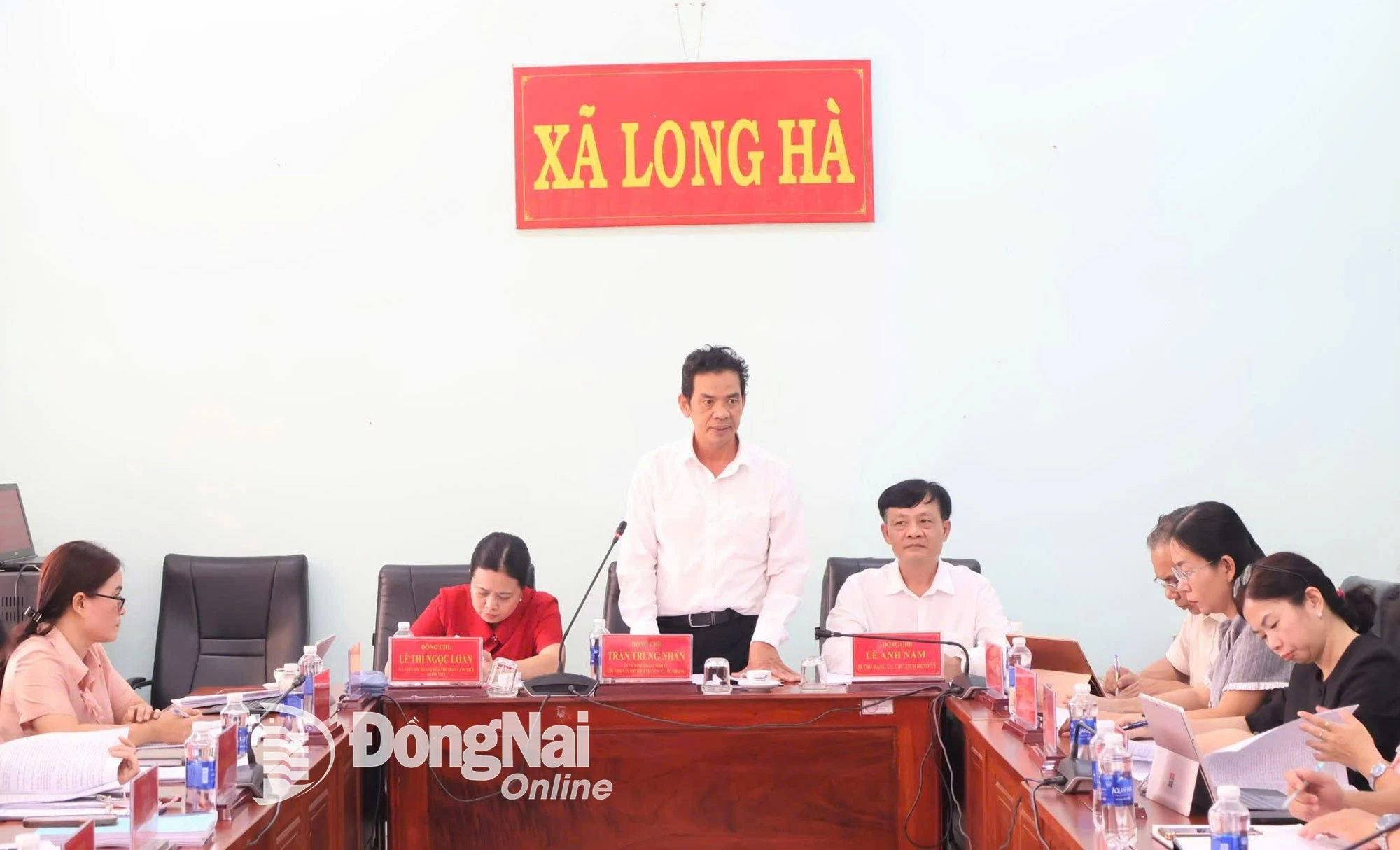 Ủy viên Ban Thường vụ Tỉnh ủy, Chủ nhiệm Ủy ban Kiểm tra Tỉnh ủy Trần Trung Nhân phát biểu kết luận buổi làm việc. Ảnh: Lê Thanh Lâm - Phạm Ngọc Thảo