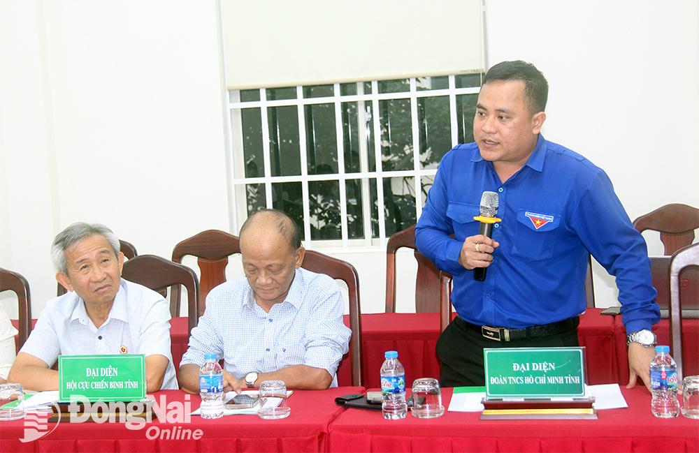 Đại diện Tỉnh đoàn phát biểu tại buổi lễ ký kết. Ảnh: Hải Quân