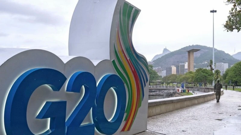G20 logo in Rio de Janeiro (Brazil) last November. (Photo: Xinhua News Agency/VNA)