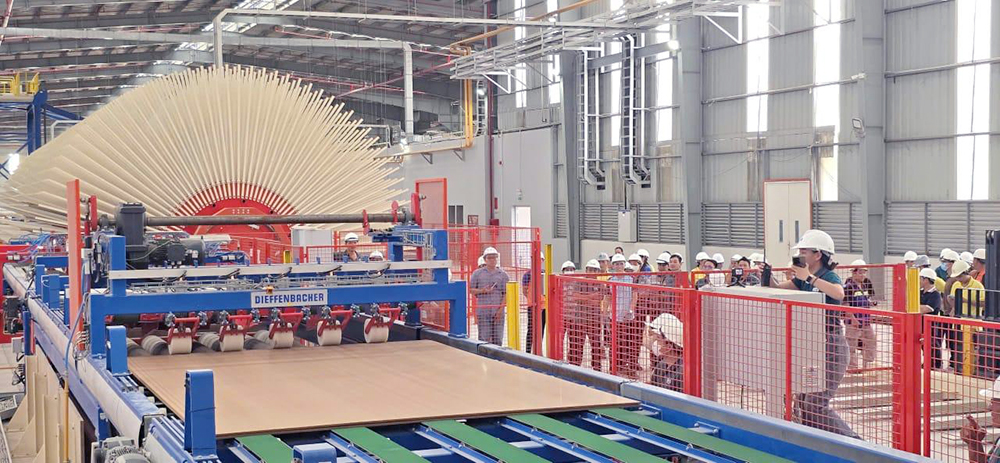 Tấm ván MDF đầu tiên chào đời tại nhà máy Chơn Thành - nhà máy thứ 3 của KES.