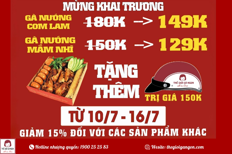 Khuyến mãi hấp dẫn nhân dịp khai trương.