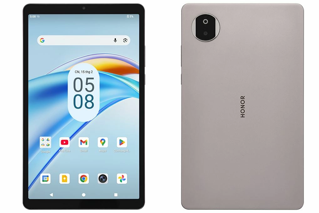 Mặt trước và mặt lưng của máy cho thấy HONOR Pad X7 theo đuổi hướng thiết kế đơn giản, gọn cho nhu cầu dùng hằng ngày.