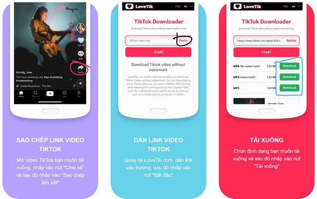 LoveTik hỗ trợ cách tải video đơn giản, nhanh chóng