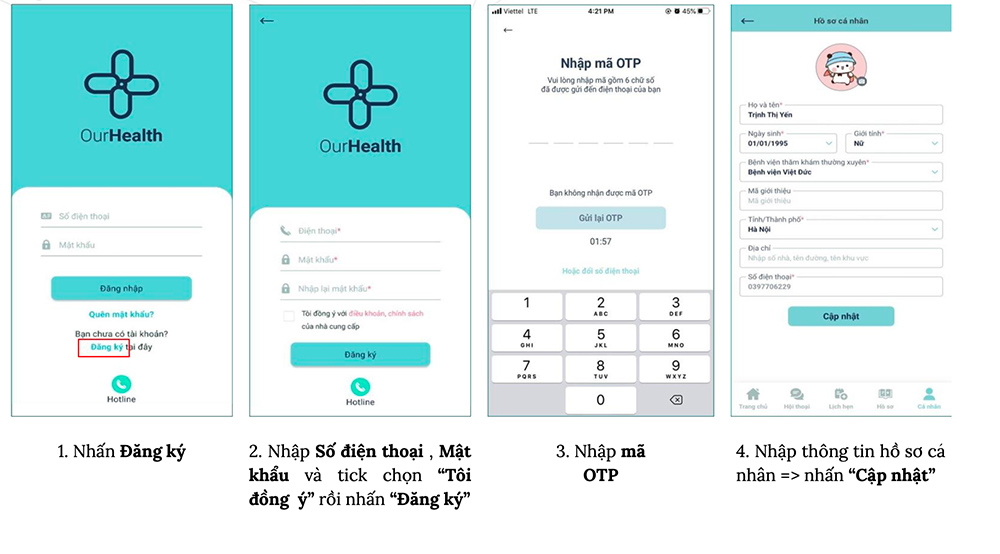 Các bước cài đặt ứng dụng OurHealth trên điện thoại di động thông minh