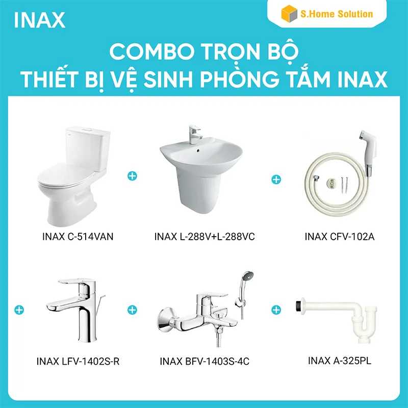 Combo thiết bị vệ sinh Inax tại S.Home Solution.