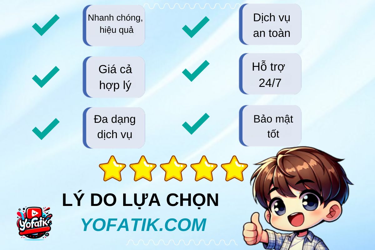 Lý do lựa chọn Yofatik.com.