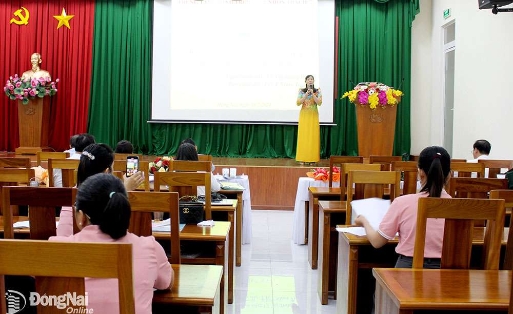 Một phần thi tại Hội thi Giảng viên lý luận chính trị giỏi cấp tỉnh năm 2024.