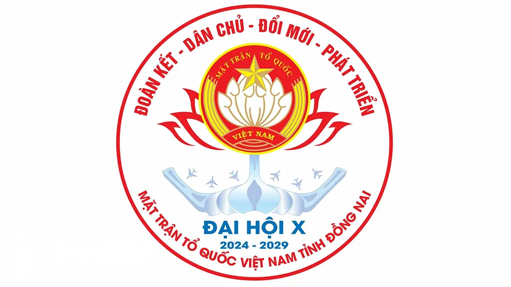 Biểu trưng Đại hội đại biểu MTTQ Việt Nam tỉnh Đồng Nai lần thứ X, nhiệm kỳ 2024-2029.