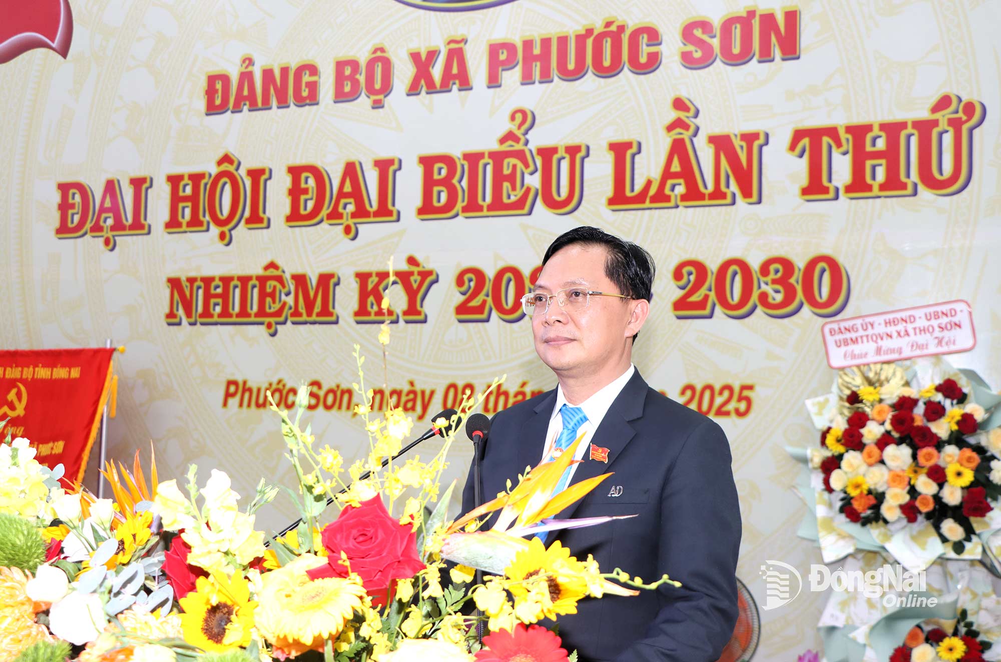Ha Anh Dung, Member of the Provincial Standing Party Committee, Standing Vice Chairman of the Dong Nai Fatherland Front Committee, delivers directive speech at the congress. Photo: Nhu Nam

