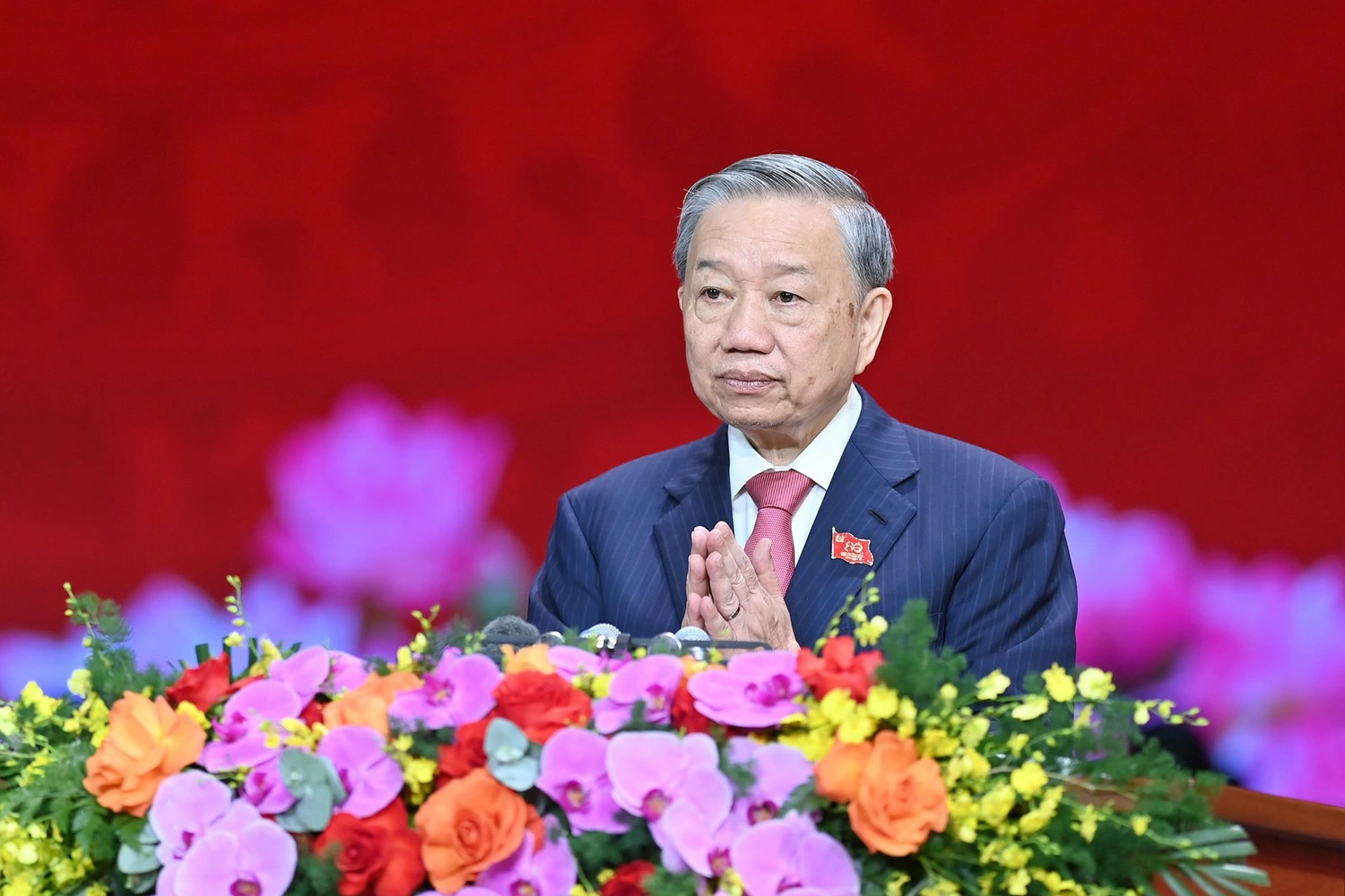 Tổng Bí thư Tô Lâm đọc diễn văn tại Lễ kỷ niệm. (Ảnh ĐĂNG KHOA)