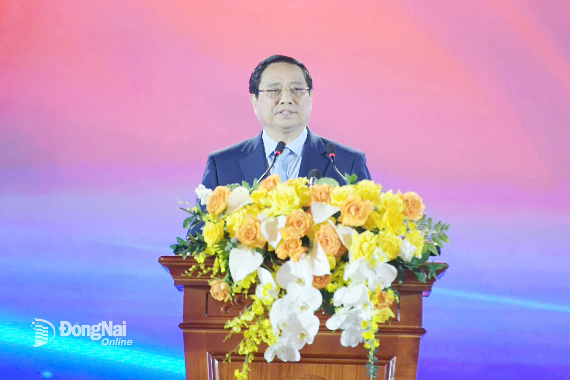 Thủ tướng Chính phủ Phạm Minh Chính phát biểu khai mạc triển lãm. Ảnh: Công Nghĩa