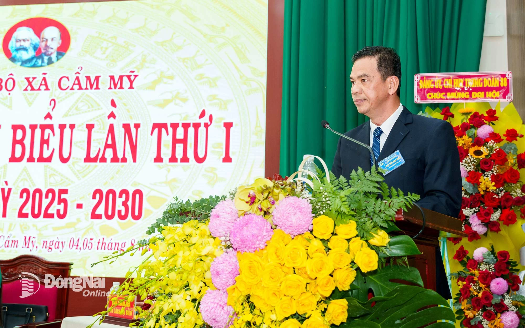 Đồng chí Trần Trung Nhân, Ủy viên Ban Thường vụ Tỉnh ủy, Chủ nhiệm Ủy ban Kiểm tra Tỉnh ủy Đồng Nai phát biểu chỉ đạo tại đại hội. Ảnh: Đinh Tài