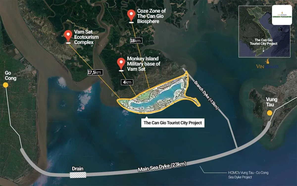 Vị trí 3 mặt giáp biển 1 mặt giáp rừng nguyên sinh hiếm có của Vin Cần Giờ.