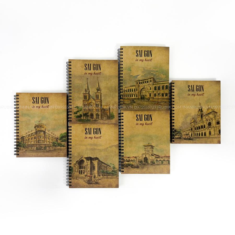 Sổ tay giấy kraft phong cách vintage, hoài cổ.