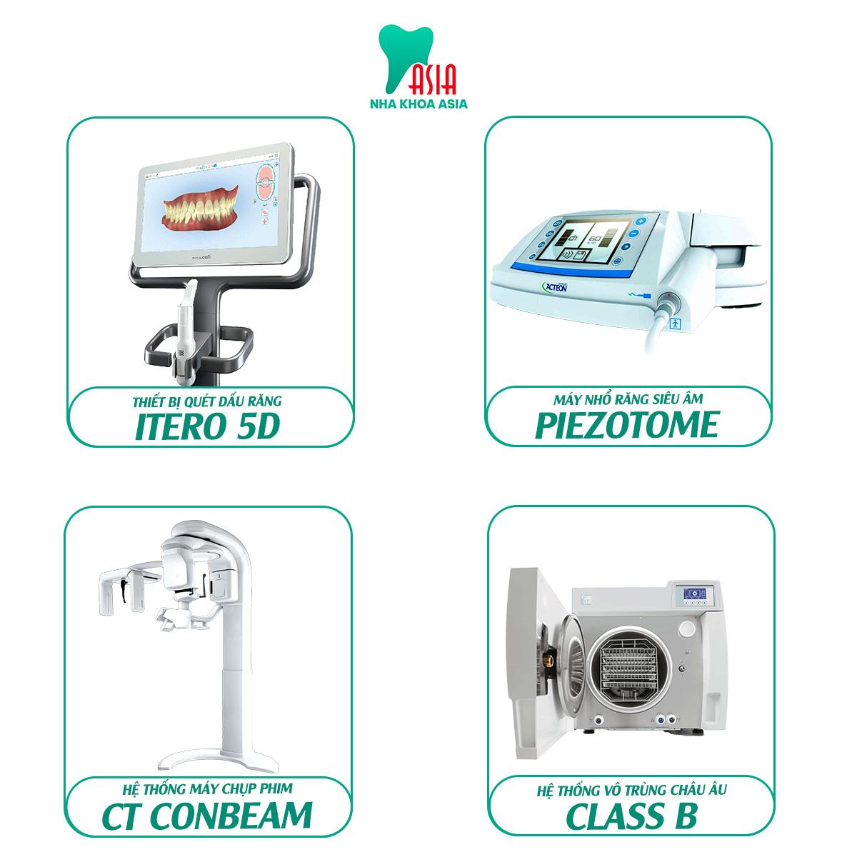 Hình ảnh máy móc hiện đại tại Nha khoa Asia.