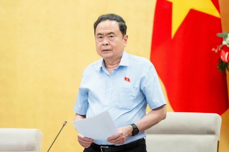 Chủ tịch Quốc hội Trần Thanh Mẫn phát biểu bế mạc phiên họp. Ảnh: Duy Linh