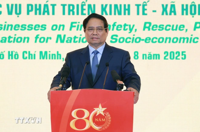 Thủ tướng Phạm Minh Chính phát biểu tại Diễn đàn. (Ảnh: Dương Giang/TTXVN)
