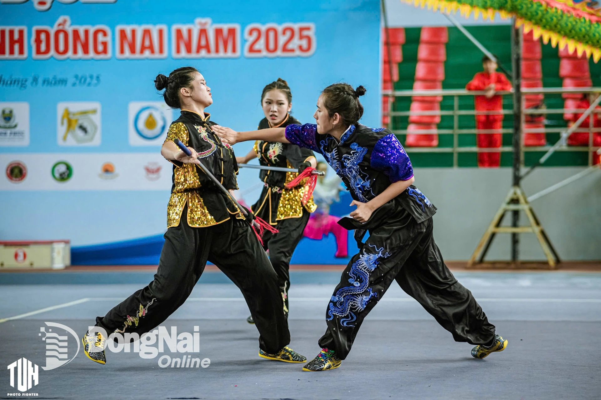 Các vận động viên thi đấu nội dung Taolu. Ảnh: ĐVCC