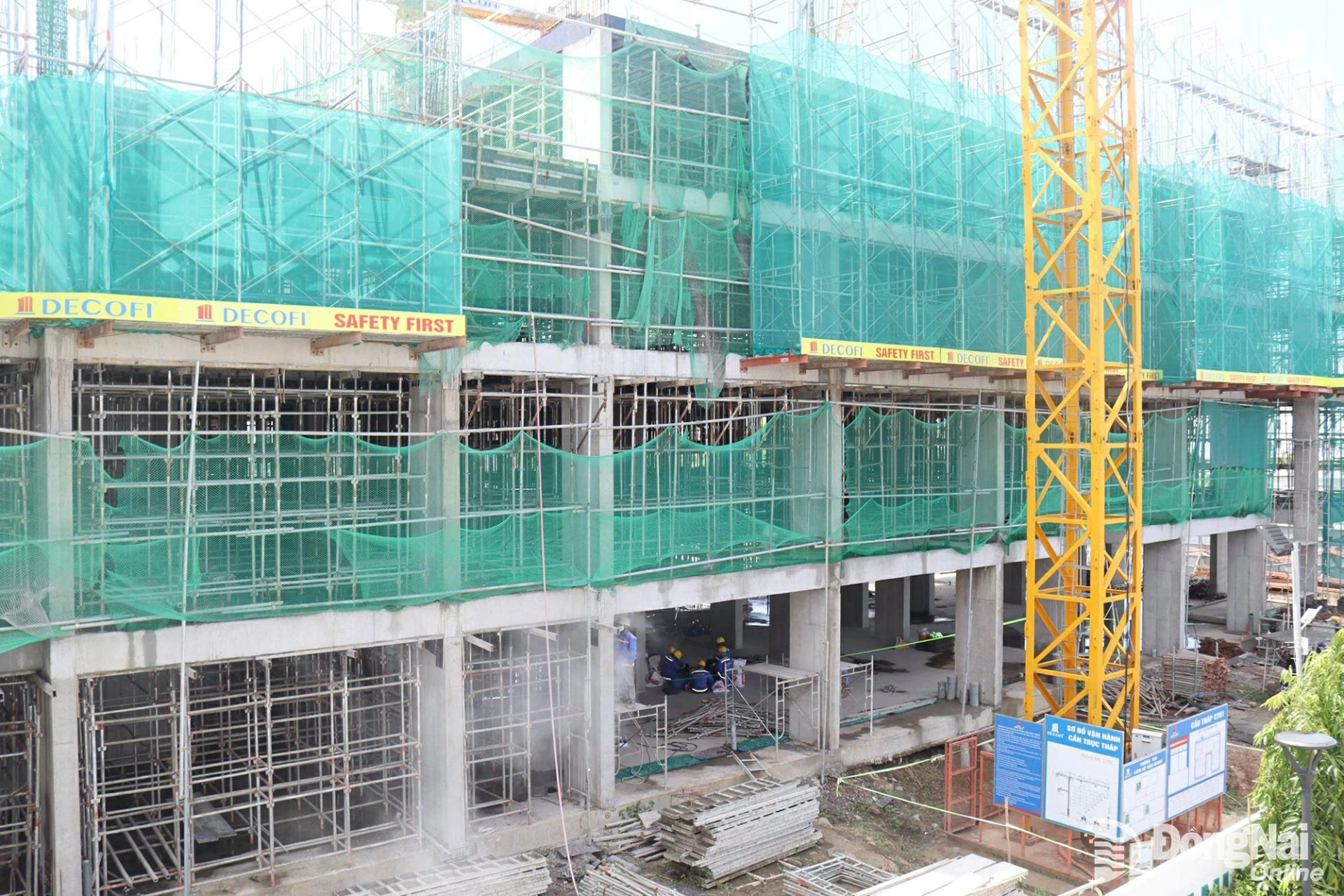 A social housing project under construction in Trang Bom ward.