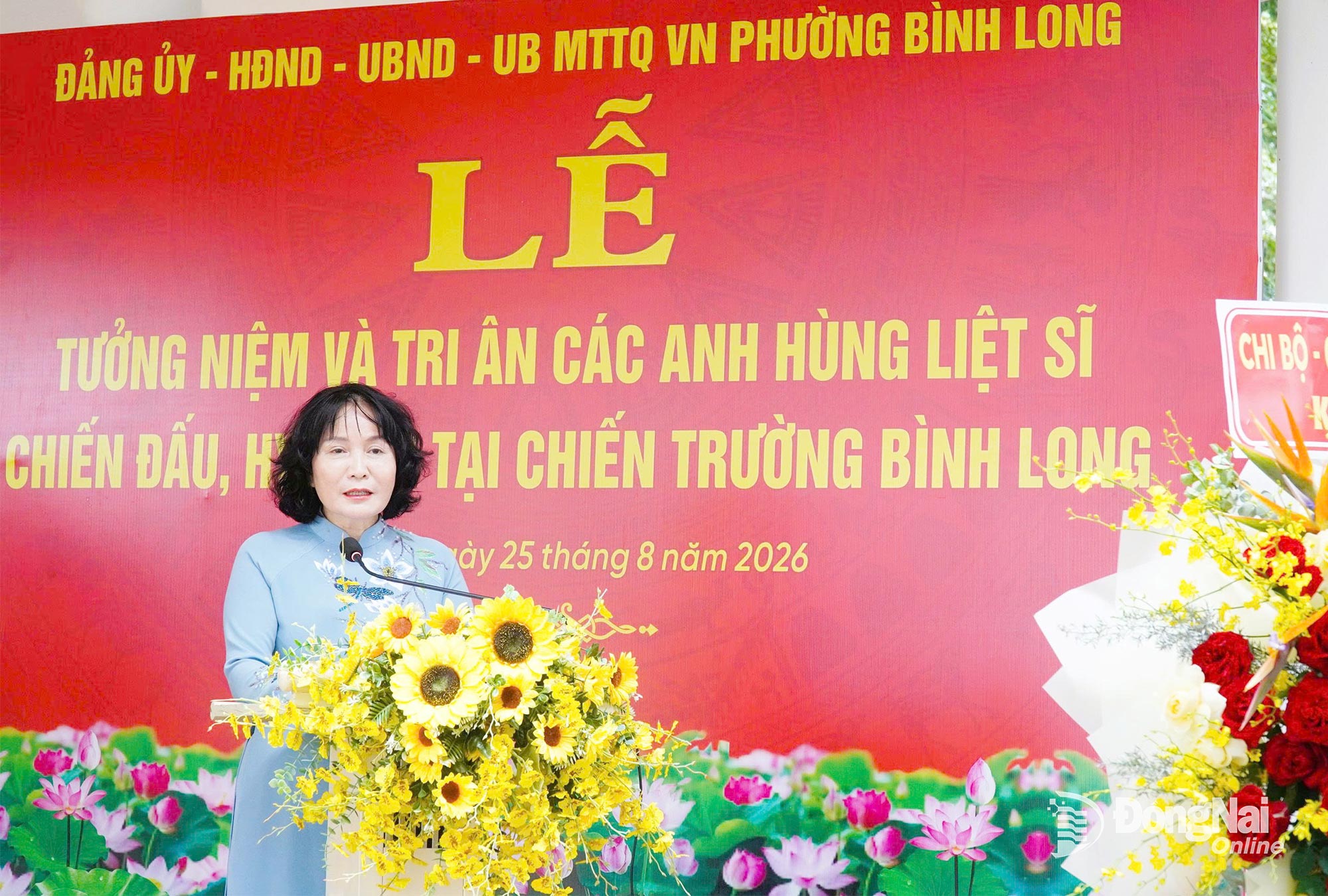 Vice Chairwoman of Dong Nai City Peoples Committee Nguyen Thi Cat Tien speaks at the ceremony. Photo: Van Tam

