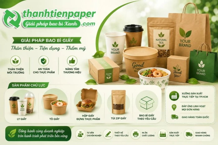 Thành Tiến Paper sản xuất & in ấn ly, tô, hộp giấy đựng thực phẩm TPHCM