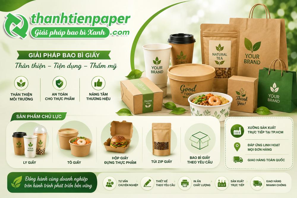 Xưởng in ly, tô, hộp giấy, túi zip giấy giá rẻ tại TPHCM.