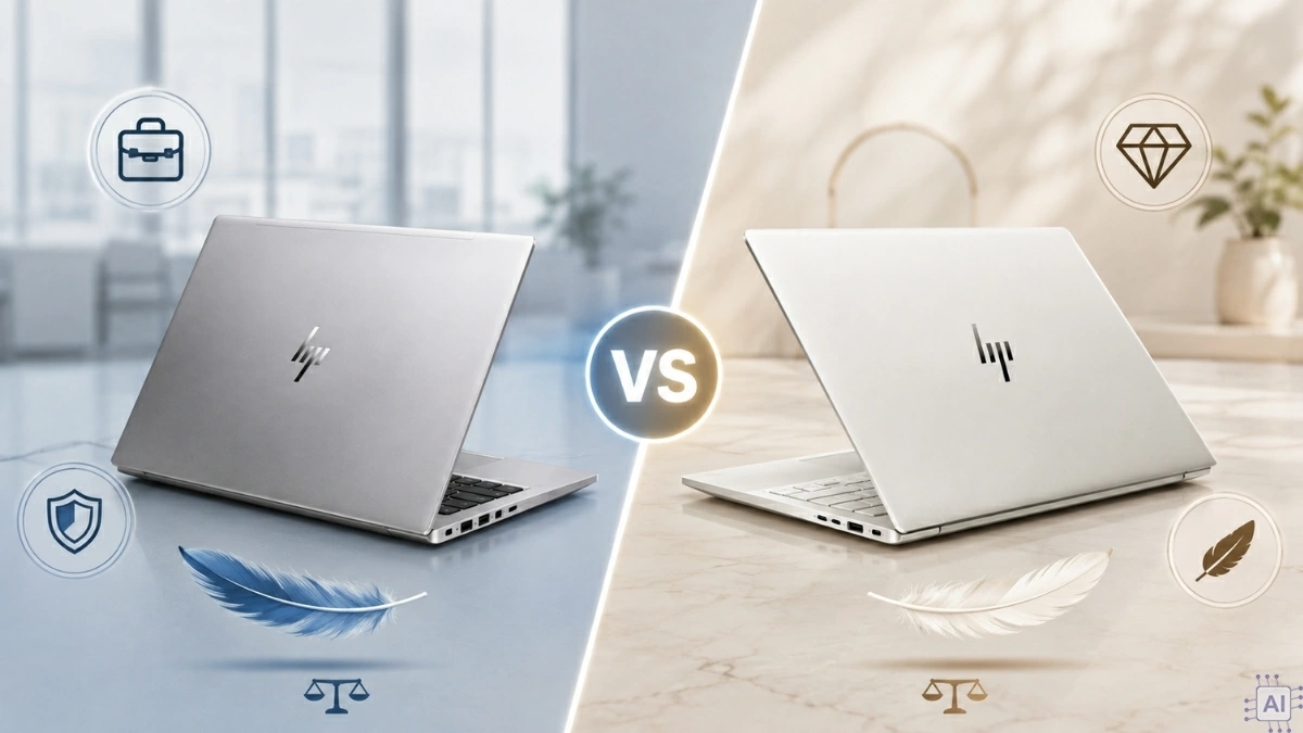 Thiết kế bên ngoài của HP Elitebook và HP Envy.