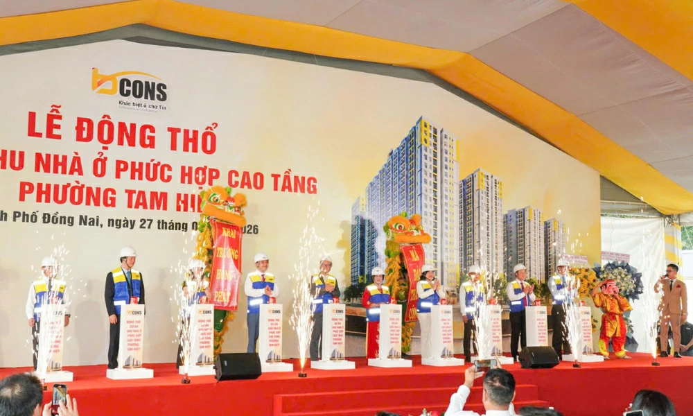 Hình ảnh tại sự kiện động thổ Dự án Khu nhà ở phức hợp cao tầng phường Tam Hiệp.