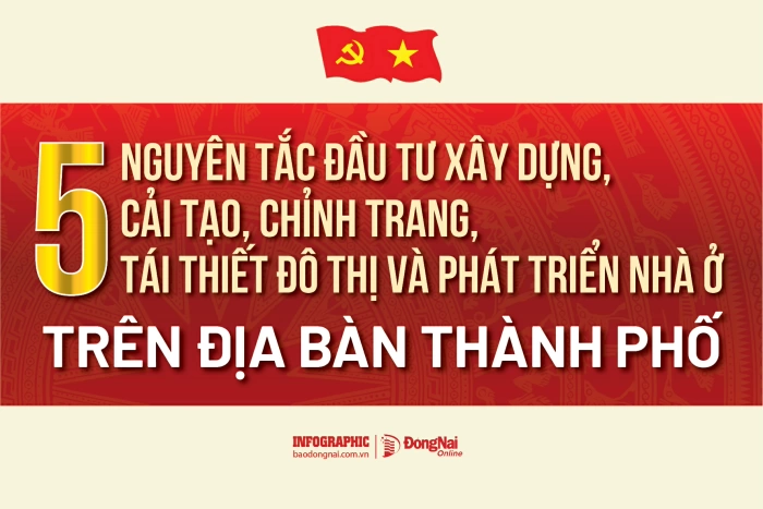[Infographic] 5 nguyên tắc đầu tư xây dựng, cải tạo, chỉnh trang, tái thiết đô thị và phát triển nhà ở