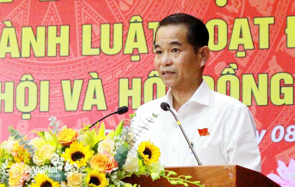 Chủ tịch HĐND tỉnh Thái Bảo phát biểu kết luận hội nghị