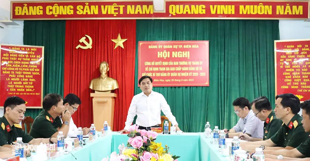 Bí thư Đảng ủy Quân sự TP.Biên Hòa Hồ Văn Nam chủ trì phiên họp đánh giá kết quả 9 tháng đầu năm 2023