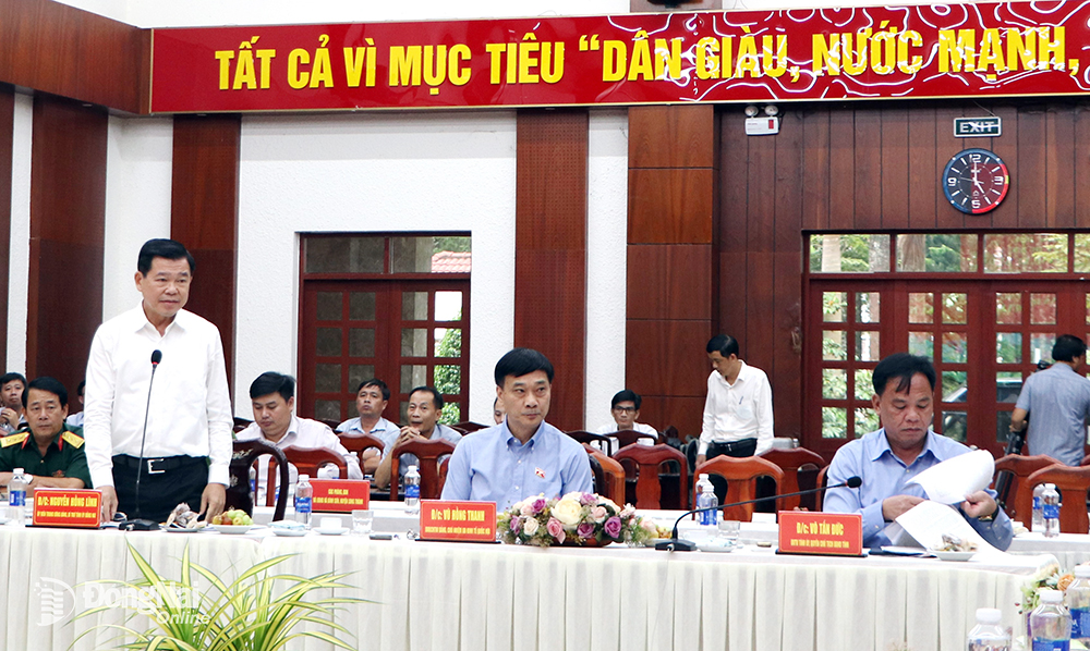 Bí thư Tỉnh ủy Nguyễn Hồng Lĩnh phát biểu tại buổi làm việc với đoàn công tác Quốc hội