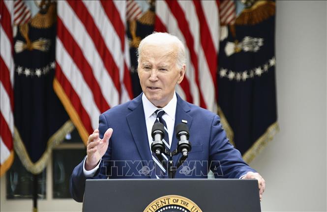 ổng thống Mỹ Joe Biden phát biểu tại Nhà Trắng. Ảnh: Kyodo/TTXVN