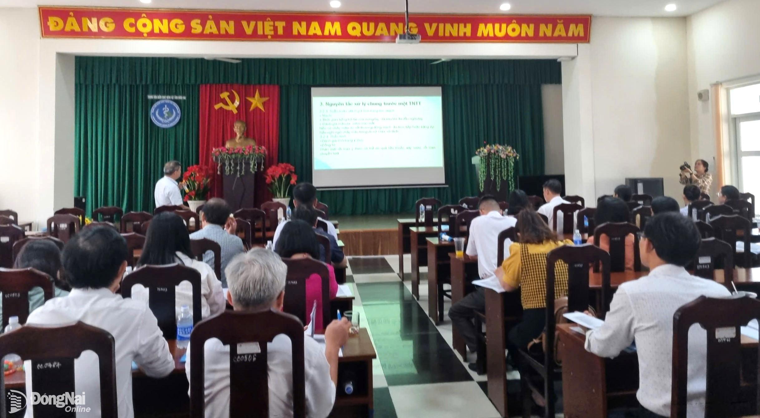 Quang cảnh buổi tập huấn phòng ngừa tai nạn thương tích. Ảnh: Hoàn Lê