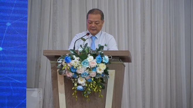 Ông Nguyễn Anh Sơn Cục trưởng Cục Xuất nhập khẩu, Bộ Công Thương Việt Nam phát biểu tại Hội nghị. (Ảnh: Khánh Ly/Vietnam+)
