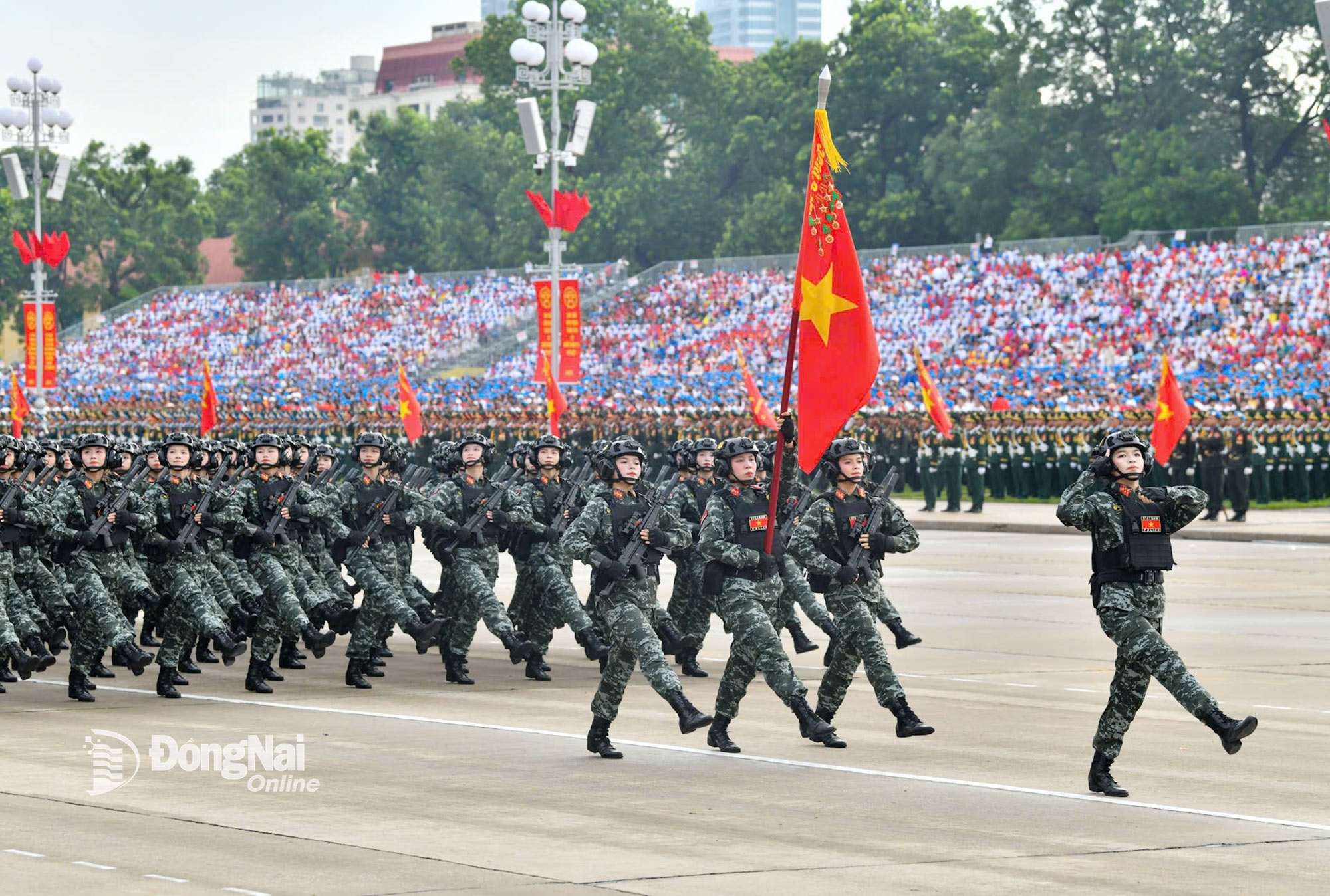 Female special police contingent during the full-dress rehearsal. Photo: Cong Nghia

