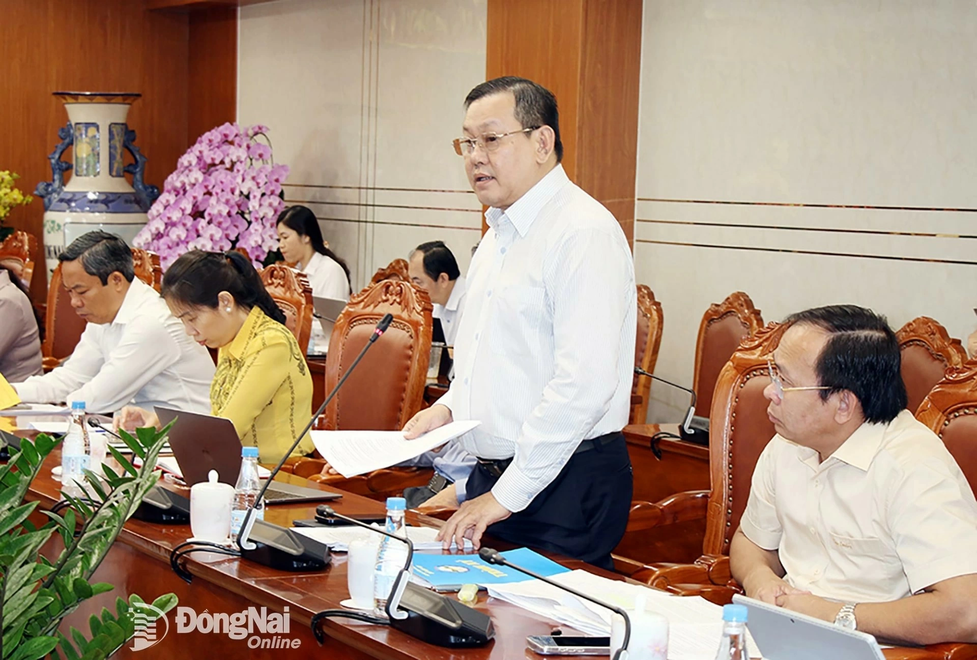 Deputy Director of the Dong Nai Department of Agriculture and Environment, Dang Minh Duc, delivers remarks at the meeting. Photo: Hai Quan