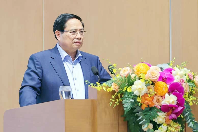 Prime Minister Pham Minh Chinh delivers a speech at the fourth meeting of the Government’s Steering Committee for Science, Technology, Innovation, Digital Transformation, and Project 06. Photo: Chinhphu.vn