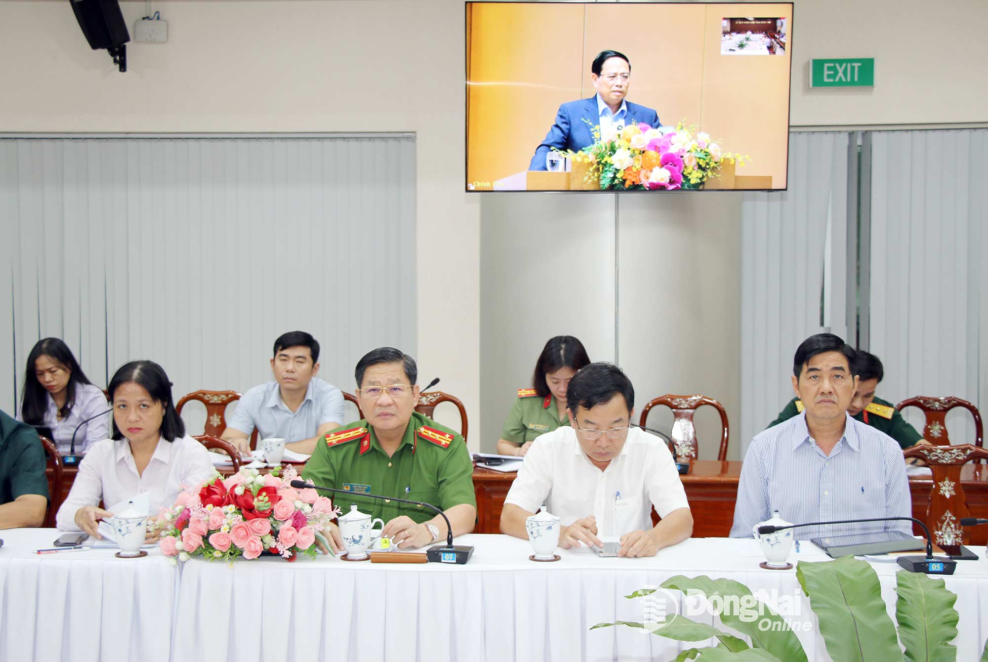 Leaders of agencies, departments, and sectors attend the meeting at the Dong Nai venue. Photo: Hai Quan