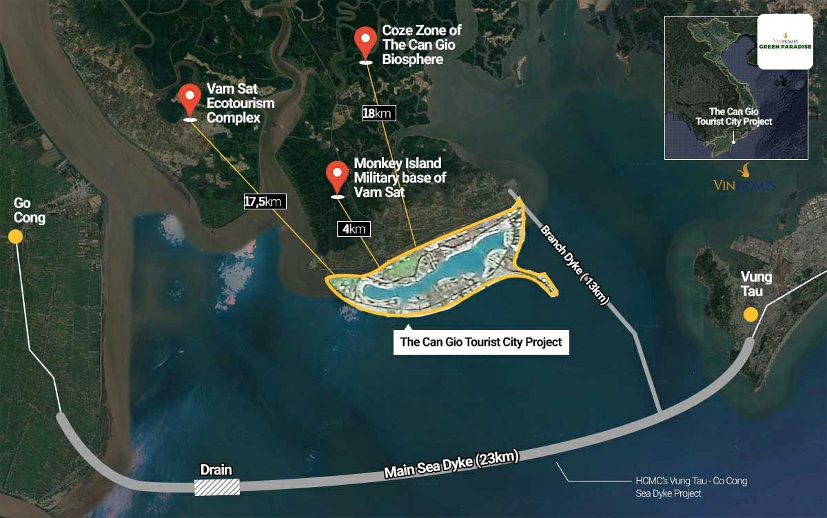 Vị trí Vin Cần Giờ giúp dự án dễ đón đầu lượng khách nội địa từ TP.HCM nghỉ dưỡng cuối tuần.