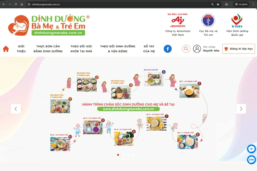 Phần mềm Dinh dưỡng Bà mẹ và Trẻ em tích hợp nhiều công cụ hữu ích.